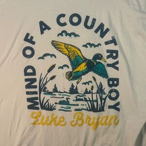 Luke Bryan Mind of a Country Boy T-Shirt Mens XL Tan Duck Graphic Concert Tee‎